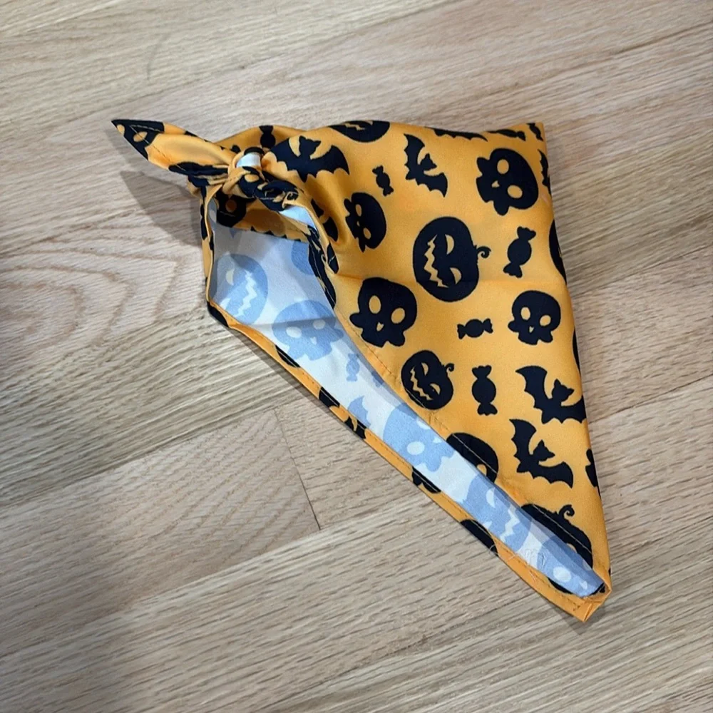 Jack-o’-lantern, Bat, Skull Patterned Pet Bandana Cats and Dogs